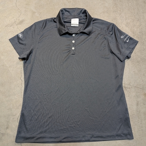 Nike Tops - Nike Golf Jaguar Women's L Polo Gray Short Sleeve Outdoor Cars